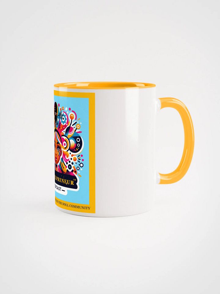 The Dollpreneur Podcast Ceramic Coffee Mug w matching color product image (2)