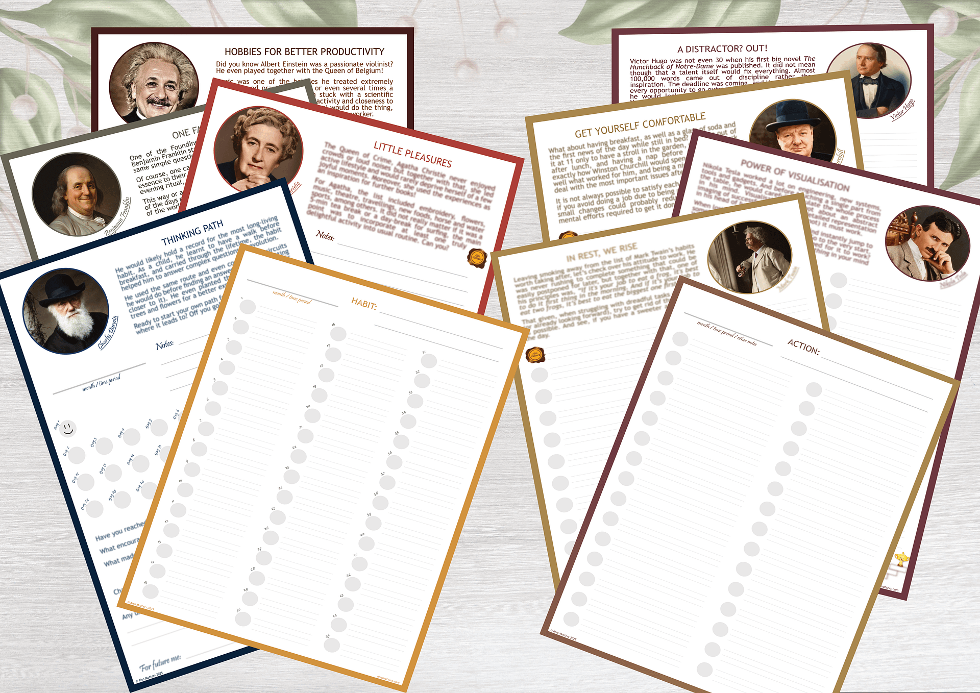 Set "A Year of Productivity" (Habit Tracker + Procrastination Journal) product image (2)