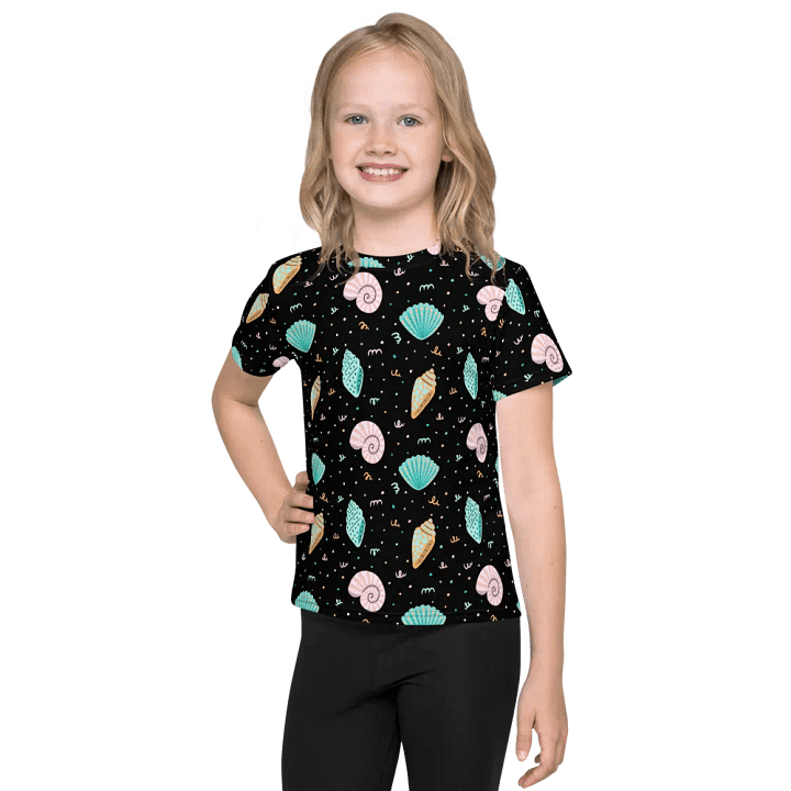 Summer Vibe Sea Shell & Confetti All Over Print Crew Neck T-Shirt For Kids product image (1)