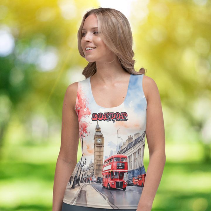 London England Watercolor All Over Print Tank Top product image (1)