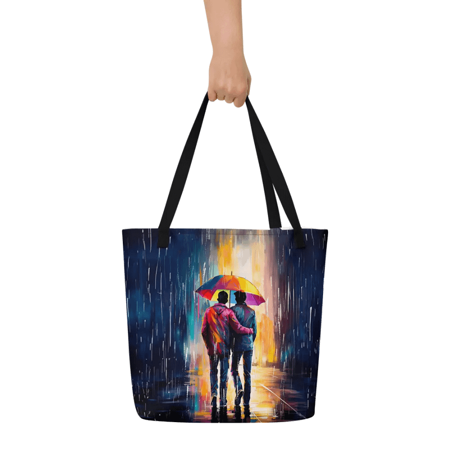 Gay Love In The Rain – Romantic Tote Bag product image (10)