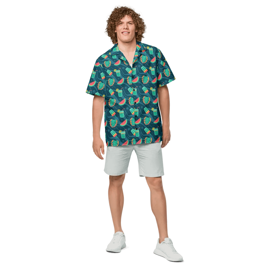 Summer Watermelon Cocktail Hawaiian Shirt product image (4)