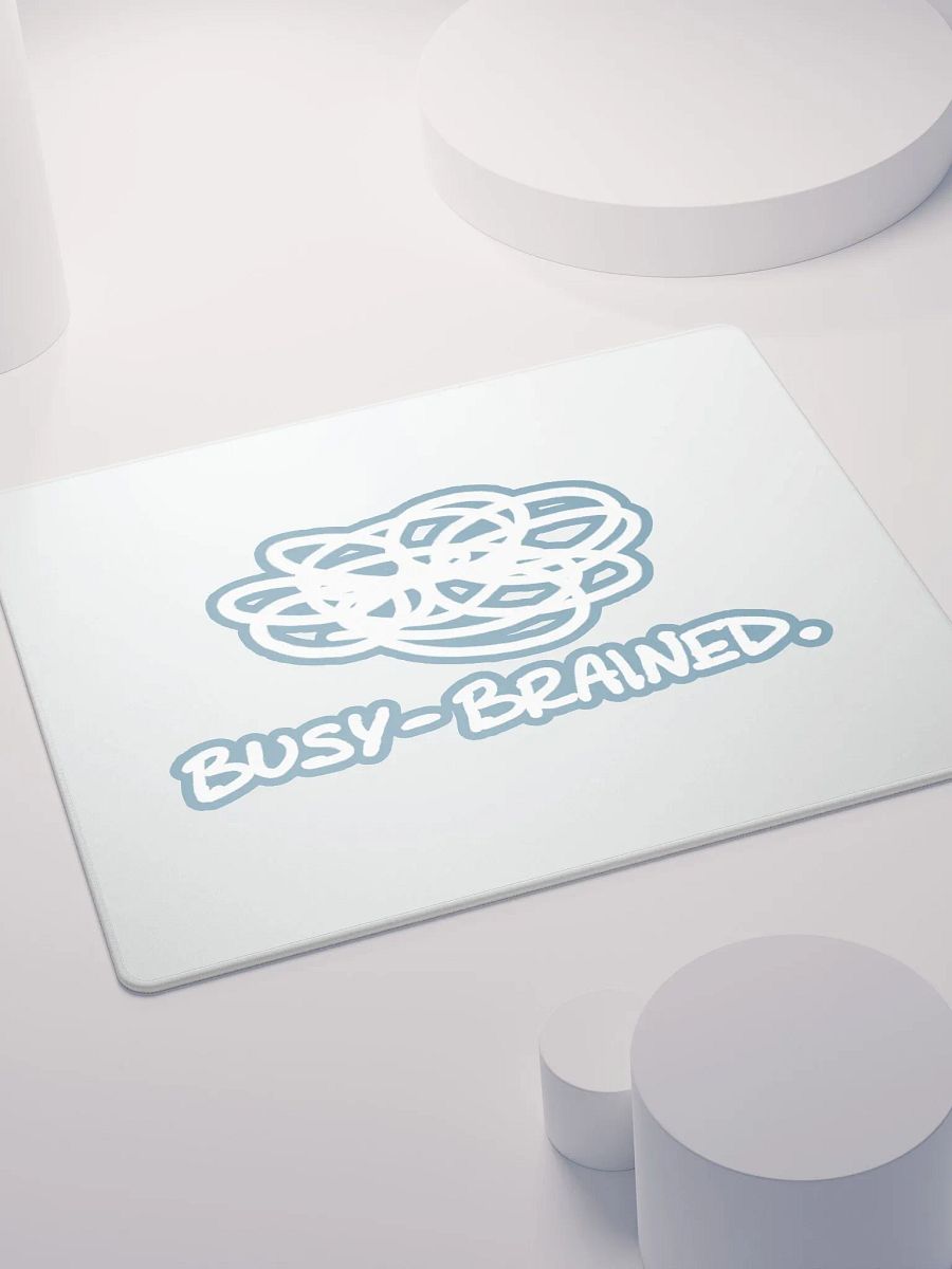 BUSY-BRAINED (lined design, #709AAF) mouse pad product image (4)