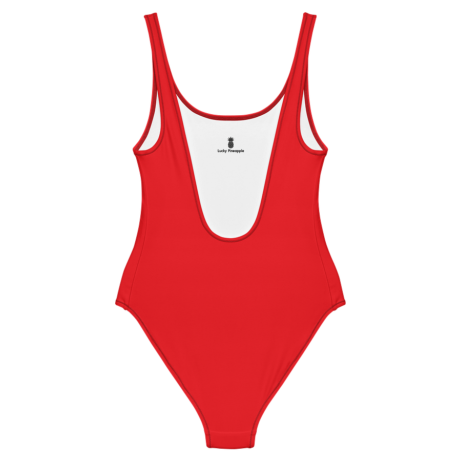 Tomato Red Solid Color Retro Inspired Women's One Piece Swimsuit product image (2)