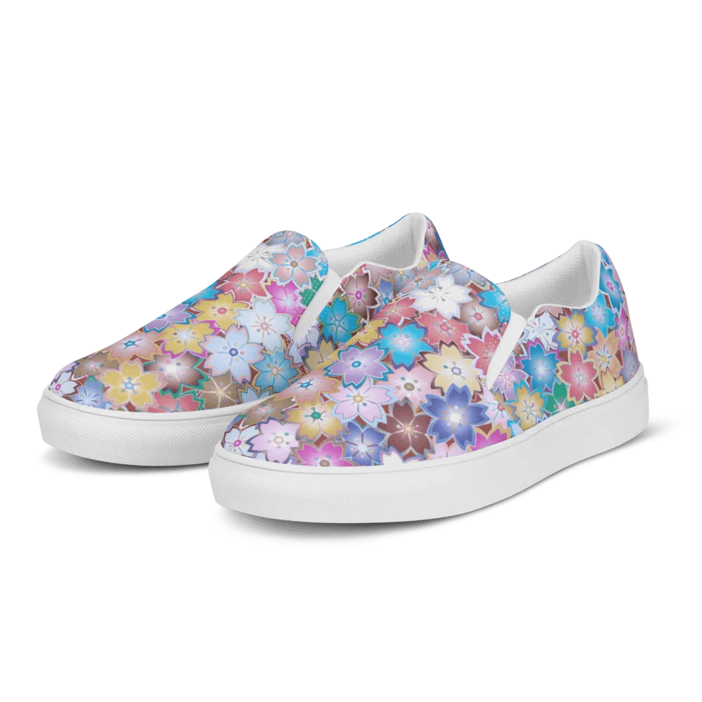 Kawaii Starry Blossom Symphony Canvas Slip-Ons product image (6)