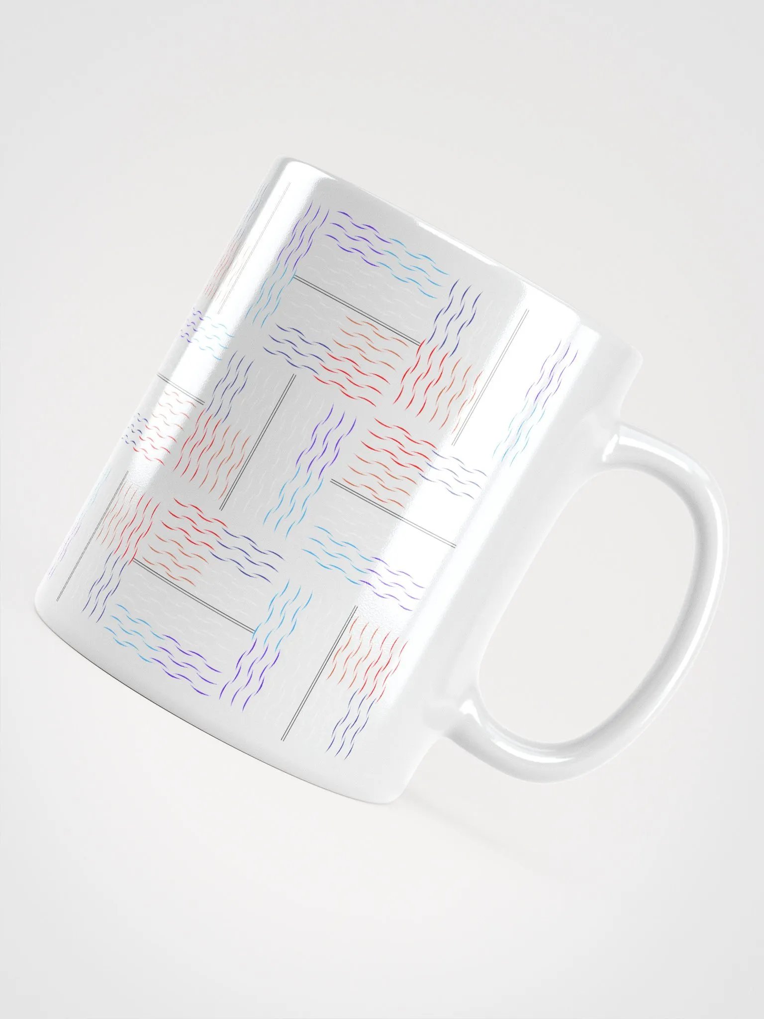 Colorful Squiggley Lines Artistic Design White Mug product image (13)