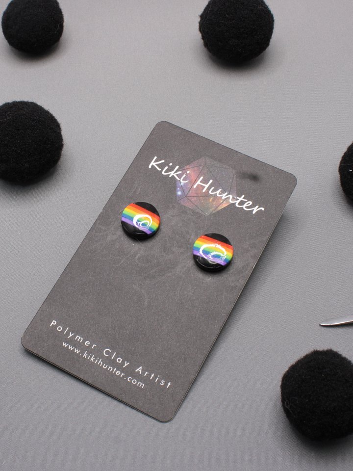 Rainbow Striped Stud Earrings product image (1)