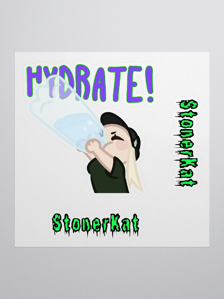 Hydrate! Cartoon Water Bottle Sticker product image (1)