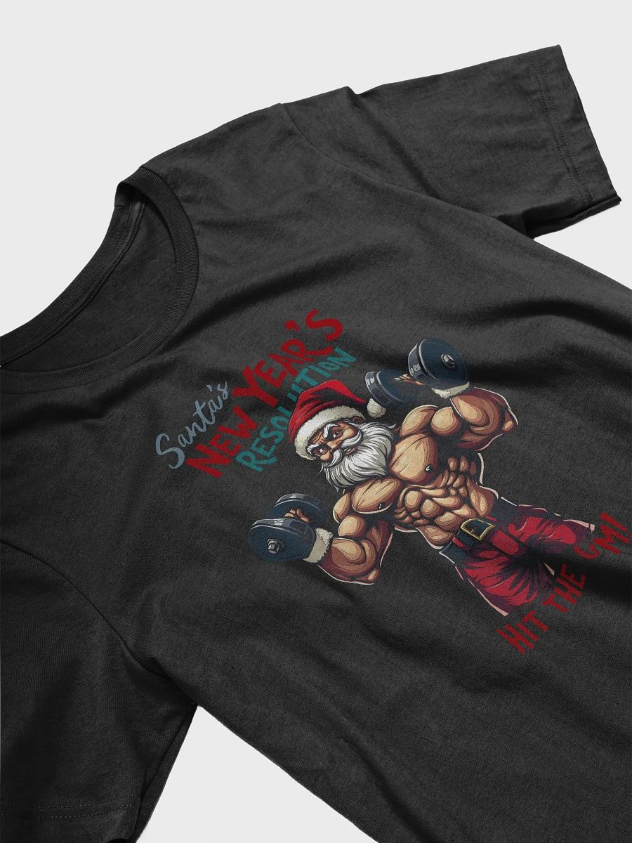 Santa's New Year Gym T-shirt | Muscular Santa Workout Shirt | Fitness Christmas Tee | Funny Santa Claus Gift for Gym Lovers product image (3)