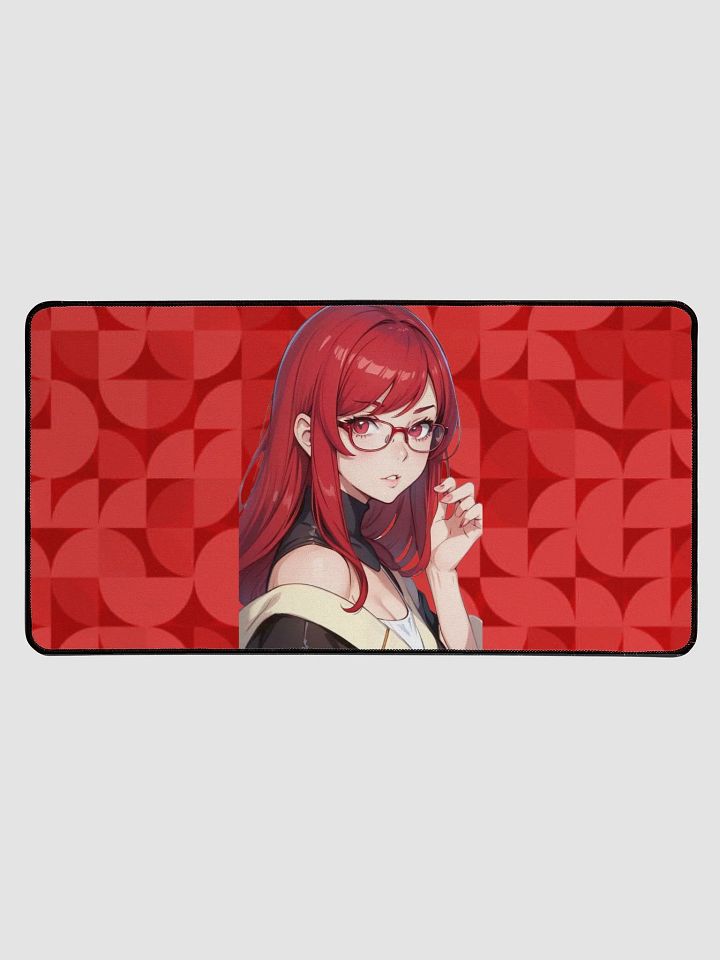 (Red WAIFU) K Desk Mat 15.5" x 31.5" product image (1)