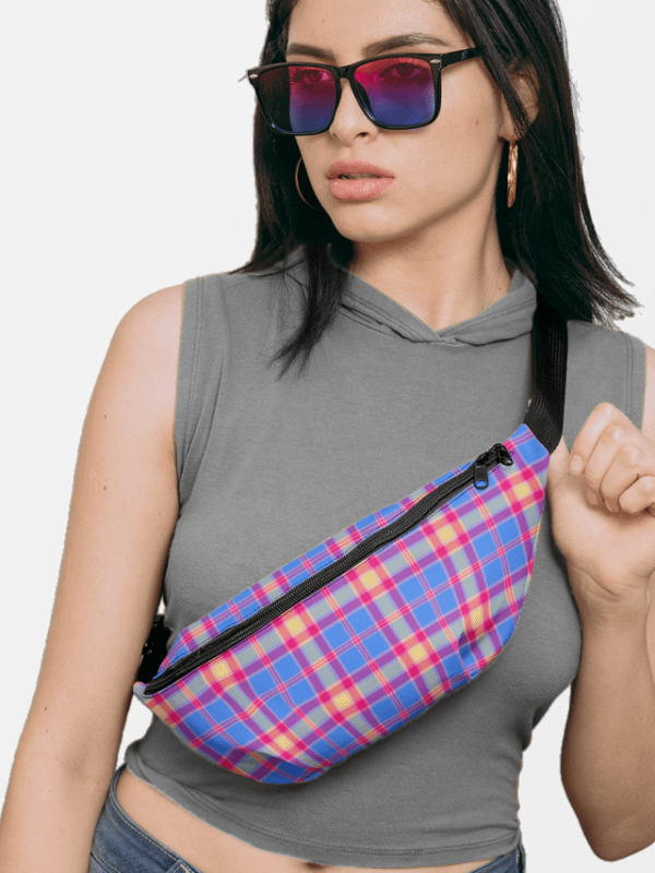 Bright Blue, Hot Pink, and Yellow Plaid Fanny Pack product image (1)