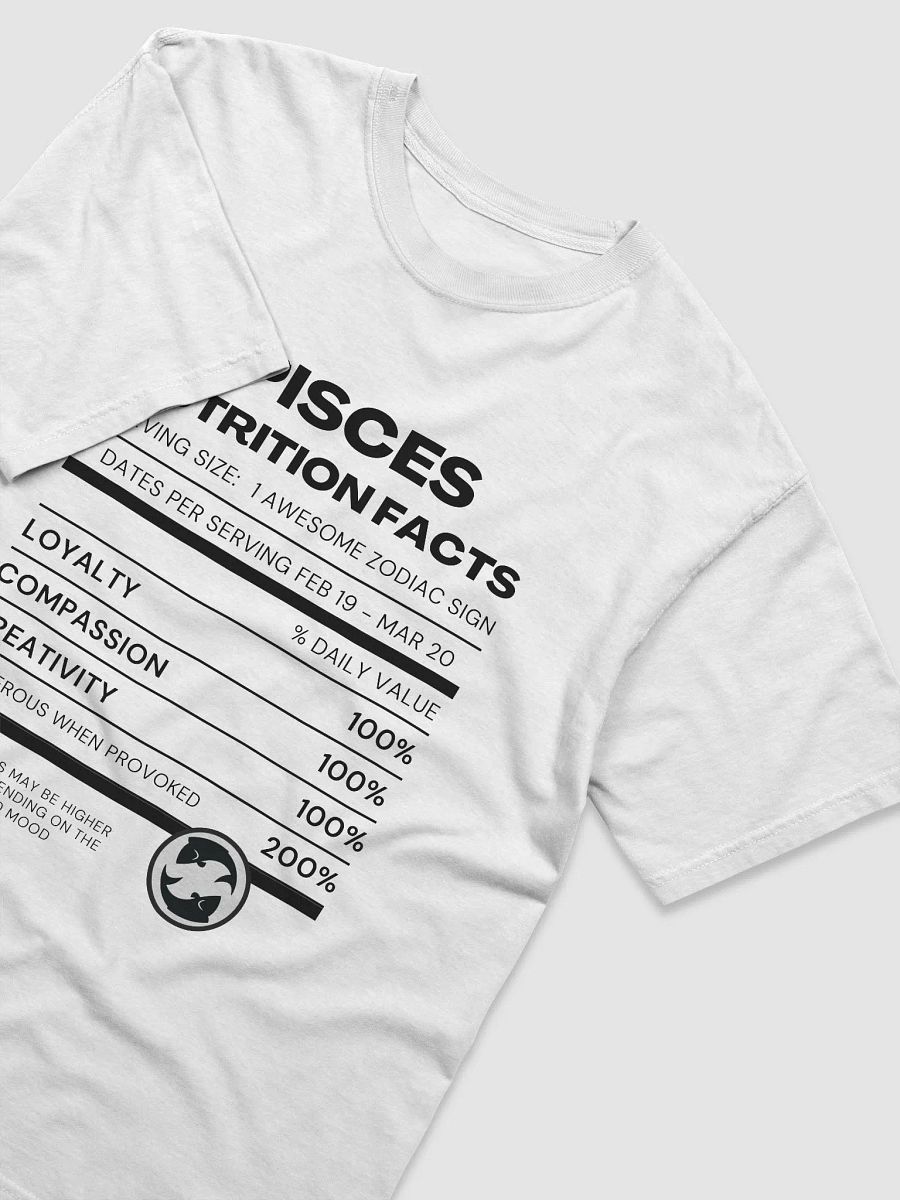Pisces Nutrition Facts T-Shirt (Black Writing) product image (3)
