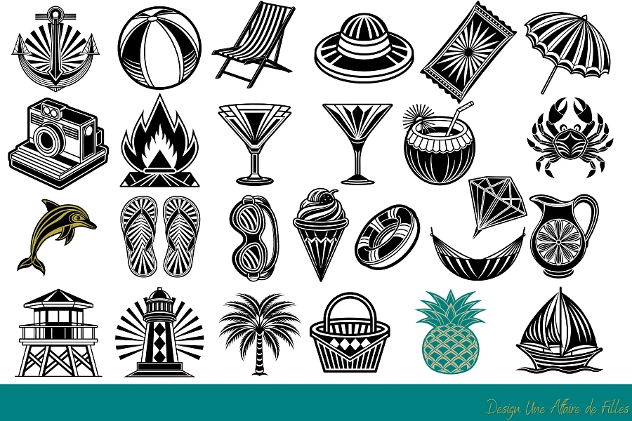 SUMMER VIBES - Modern Art Déco - 41 VECTORS product image (2)