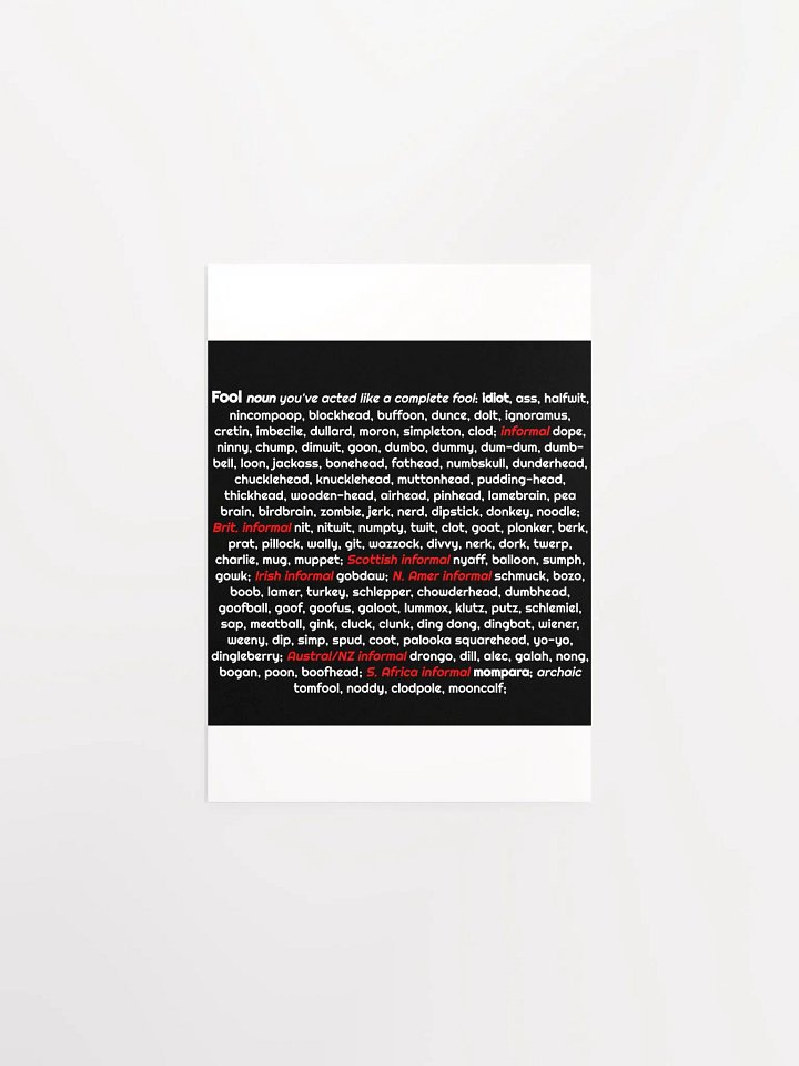 Fool - Enhanced Matte Paper Poster product image (1)