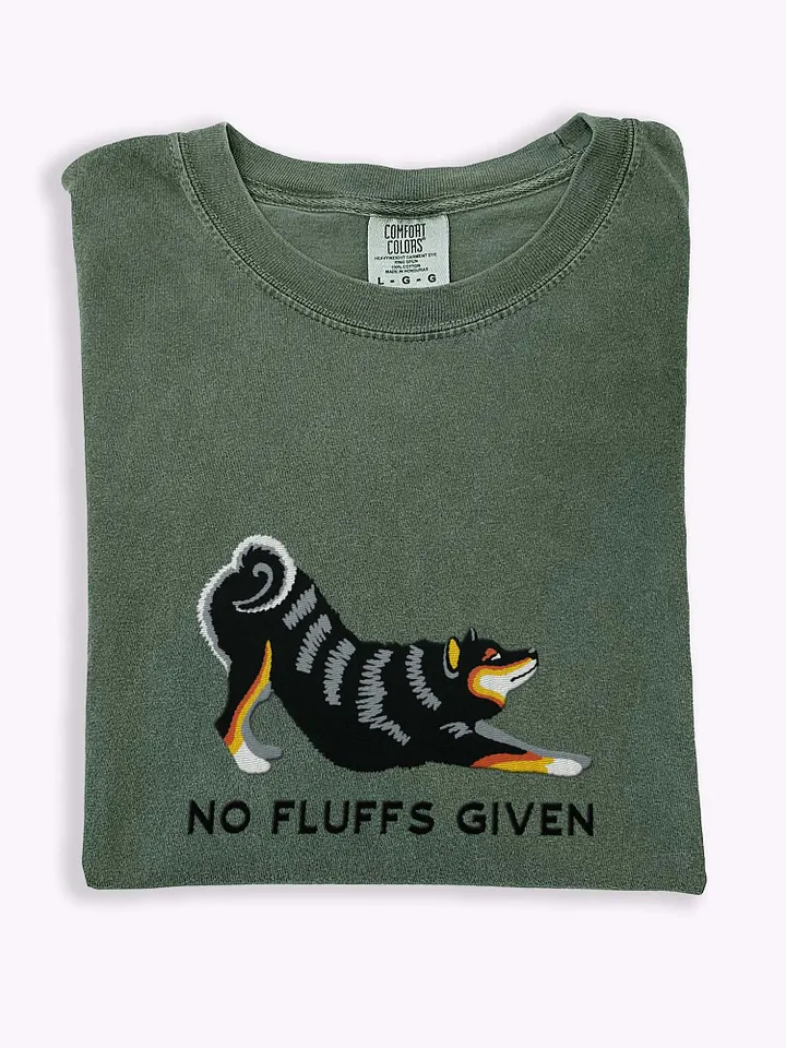 No Fluffs Given T-Shirt(Embroidered) of a Shiba Inu(Tricolor) product image (1)