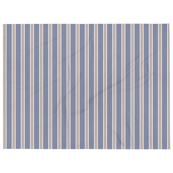 HAMPTONS CHIC - BLUE BEIGE CLASSIC STRIPES PLUSH VELVET BLANKET product image (1)
