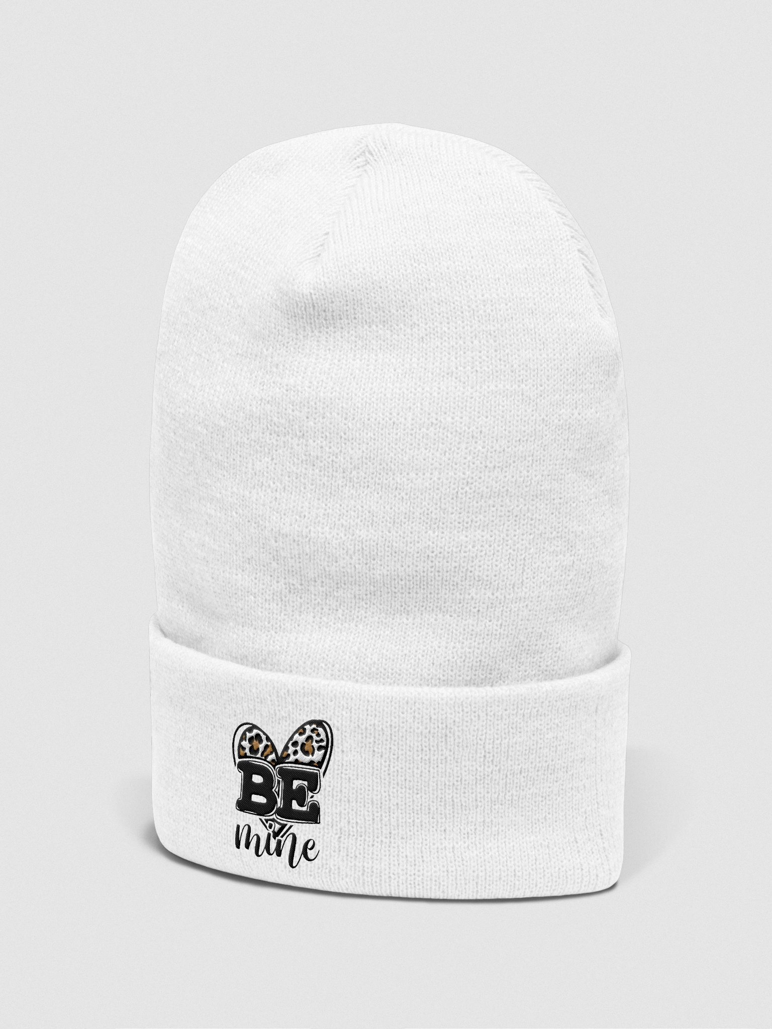 Be Mine Leopard Bow Design Cuffed Beanie product image (5)