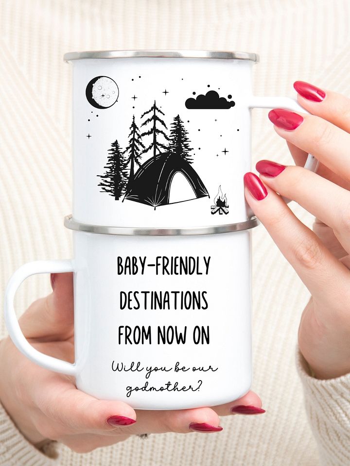 Camping Godmother Proposal Gift - Camping gear Enamel Mug product image (1)