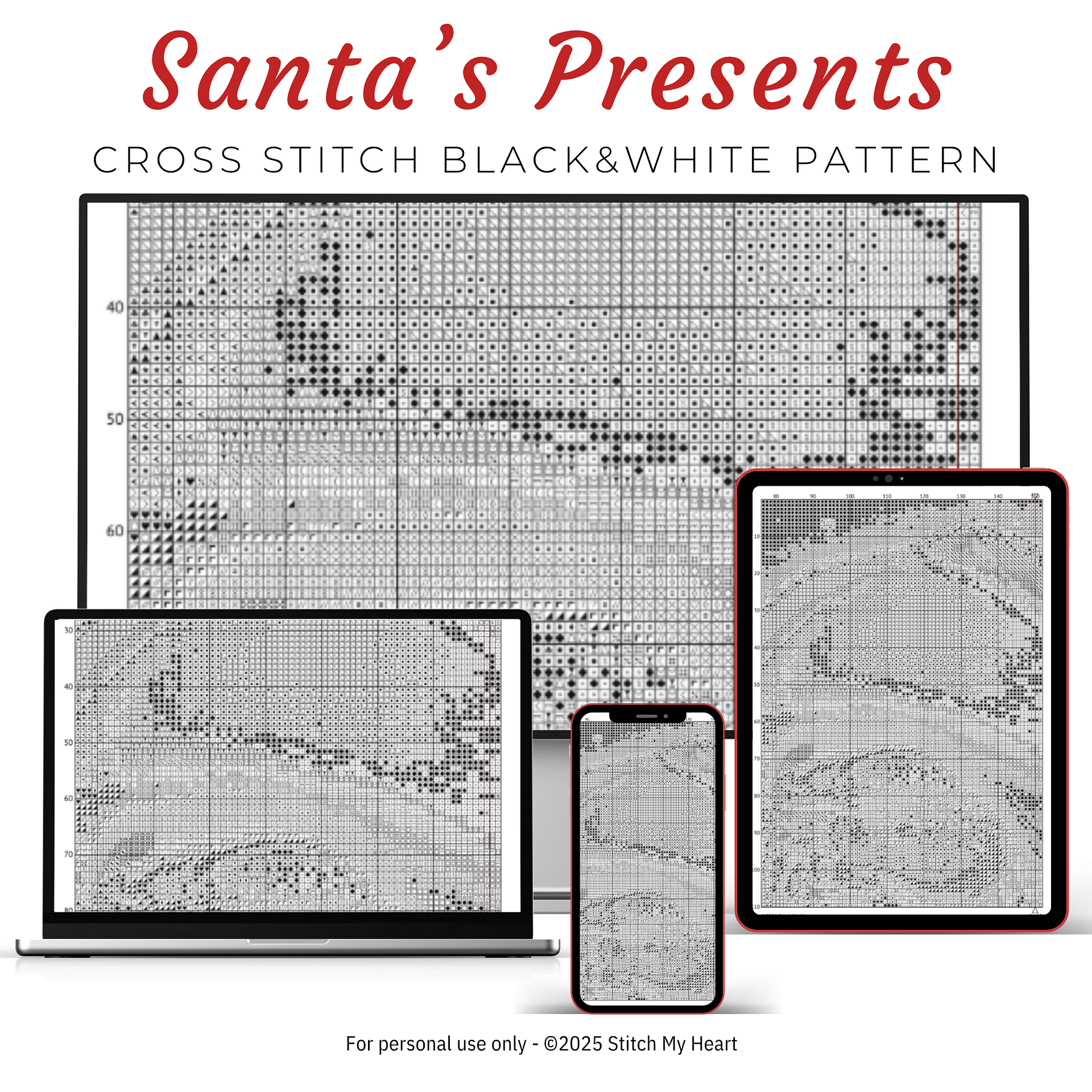 Santa with Presents Cross Stitch Pattern product image (4)