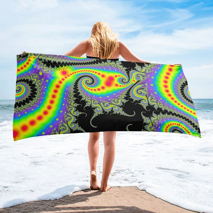 Fractal Bath Towel - Fluorescent Nebula product image (1)