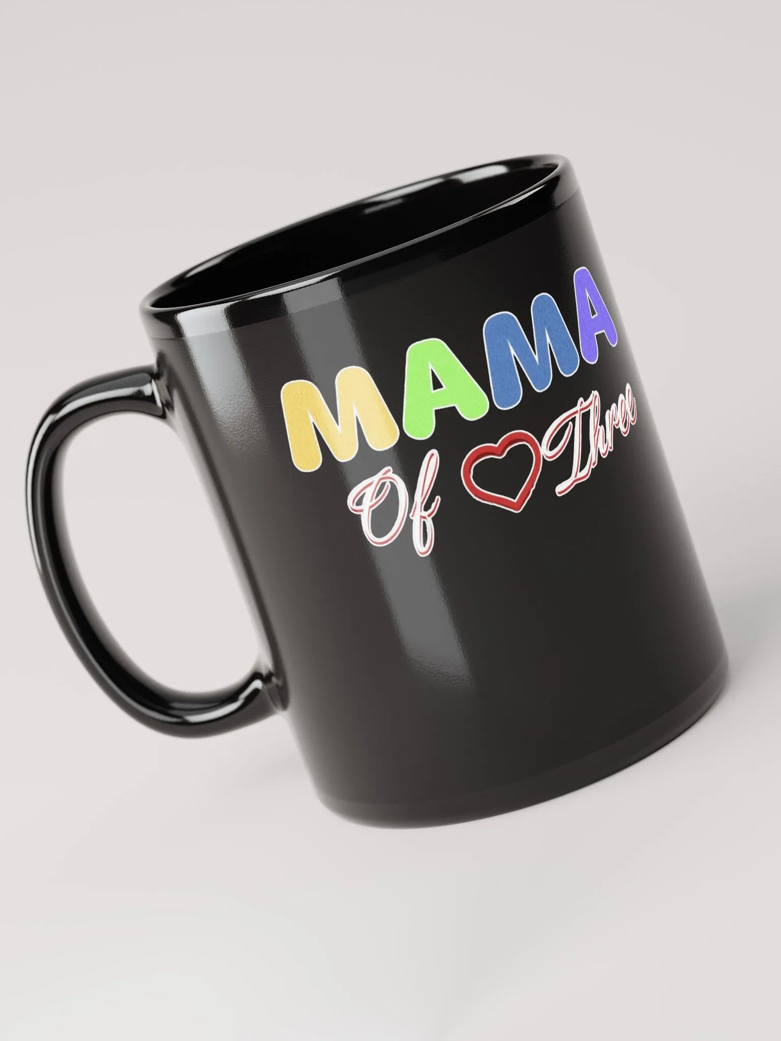 Mama of Three - Loving Family Design Black Mug product image (8)