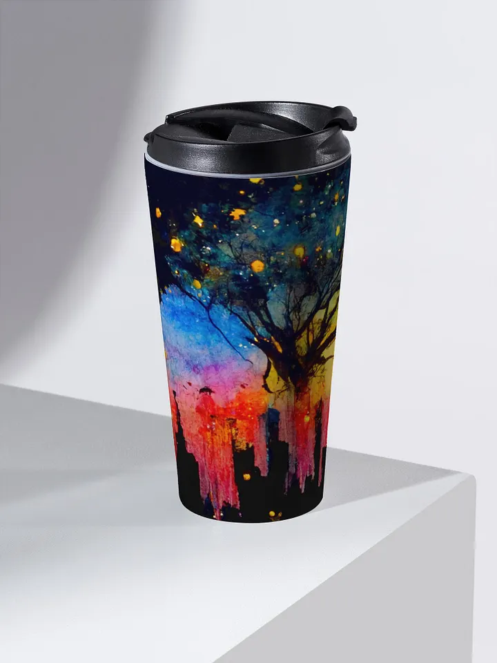 Dreamy Cityscape Tree Stainless Steel Travel Mug product image (2)