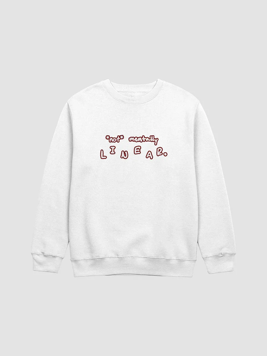 *not* mentally linear (lined design, #6D1616) printed crewneck product image (21)