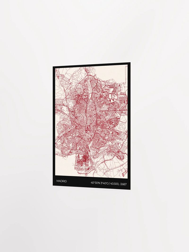 Póster Madrid Map - Carmesí