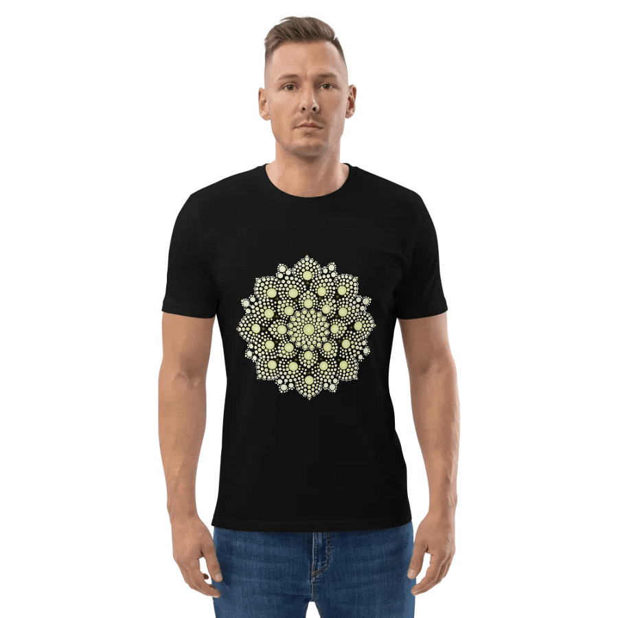 Yellow Dot Mandala Unisex Organic Cotton T-Shirt product image (3)