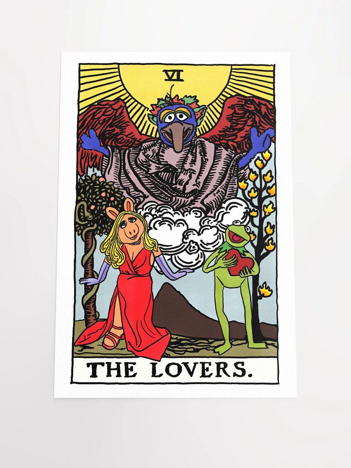 Piggy and Kermit Lovers Tarot Card Print product image (1)