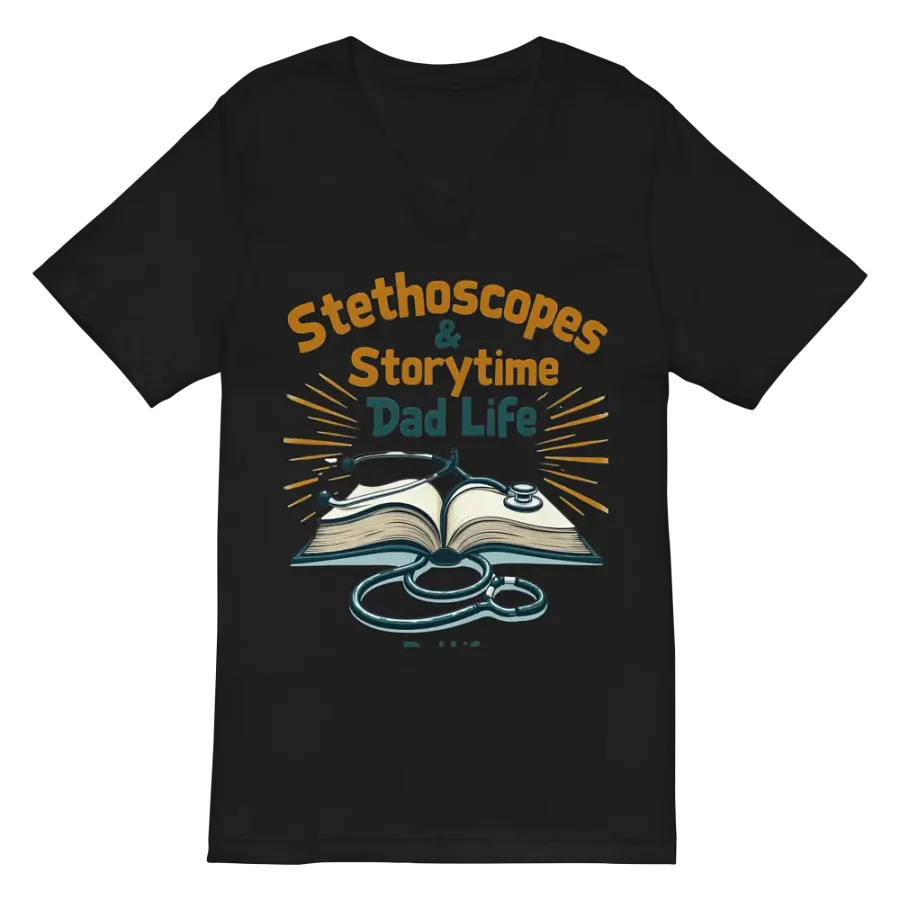 Stethoscopes & Storytime Dad Life v-neck Tee product image (3)