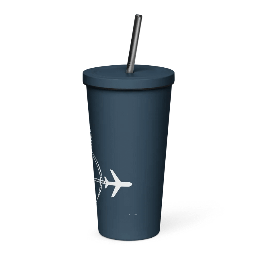 Coaster Breaks Insulated Tumbler with a Straw - Navy & White product image (3)