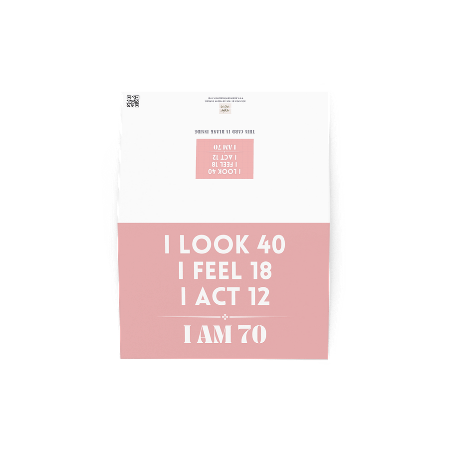 Pink I Am 70 Birthday Card product image (3)