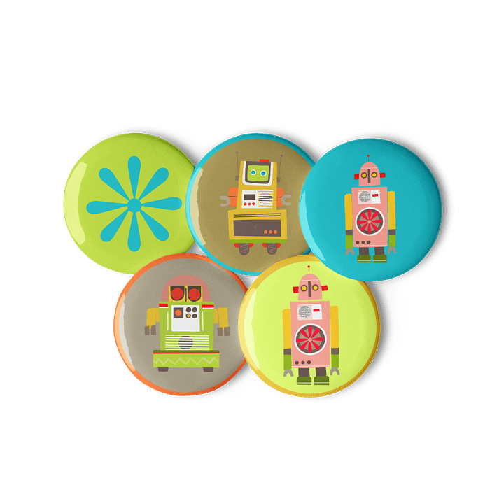 Copy of Atomic Robot Party - Button Pins product image (2)
