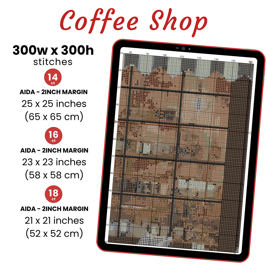Coffee Store Front Cross Stitch Pattern product image (2)
