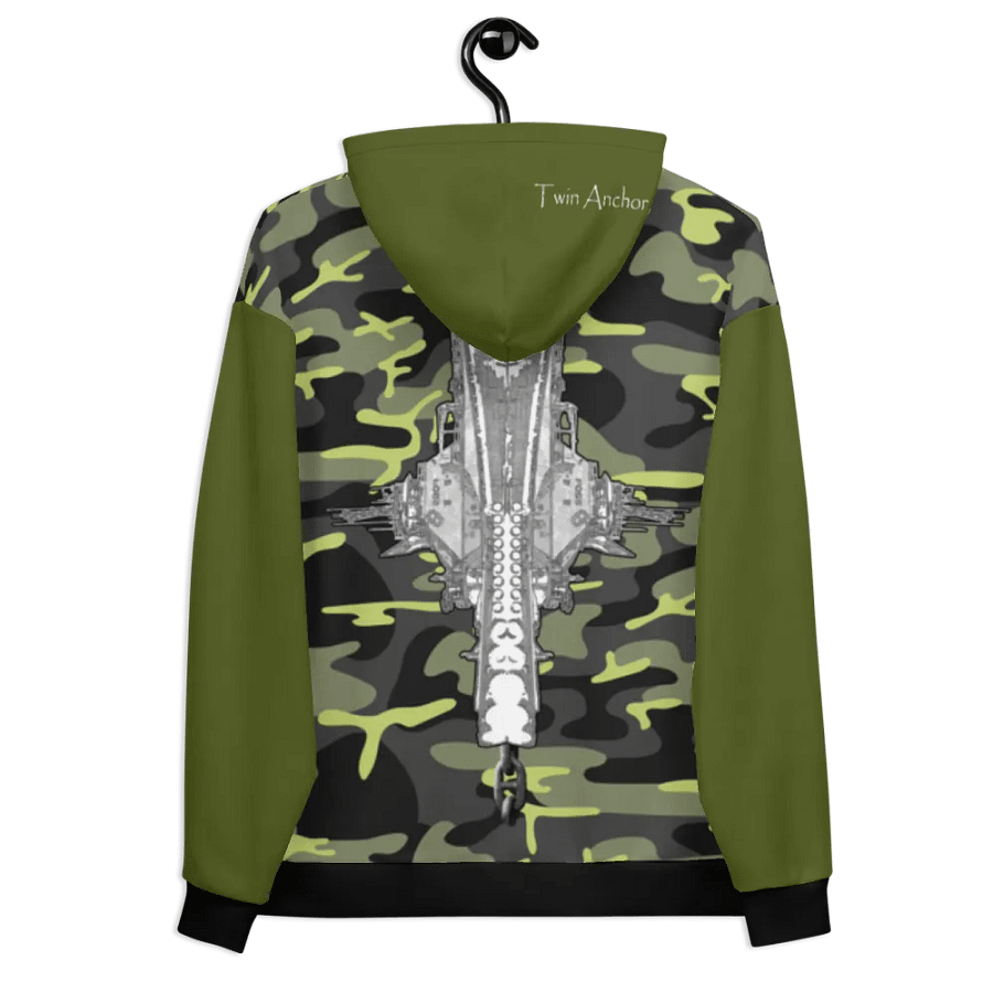 Green & Camouflage Foss double tug Sketch Hoodie product image (11)