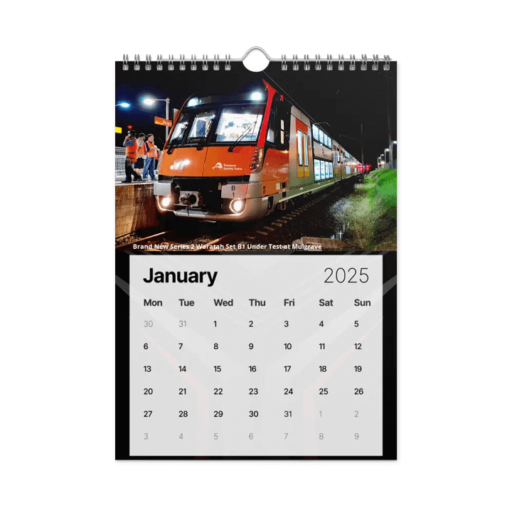 Sydney Trains Vlogs 2025 Calendar product image (1)
