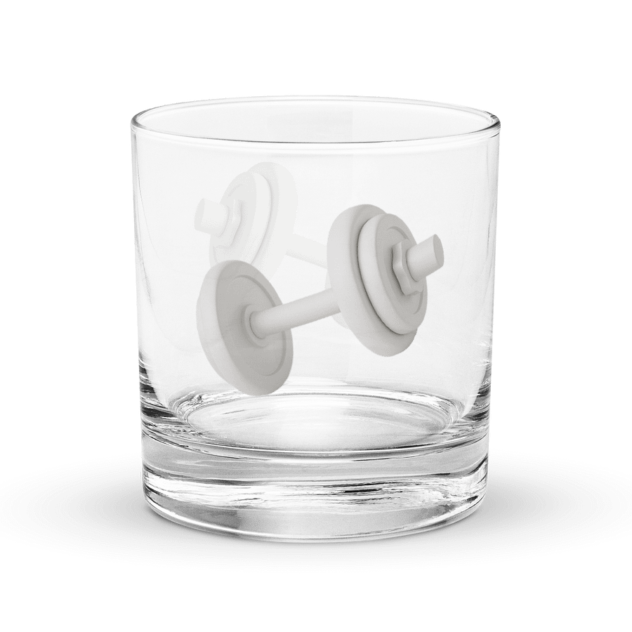 Iron Grip White Dumbbell on the Rocks Glass product image (3)