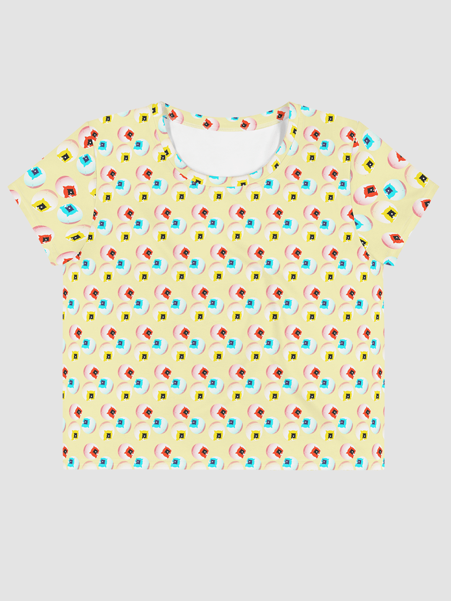 AIBALL All-Over Print Crop Tee (Yellow) product image (1)