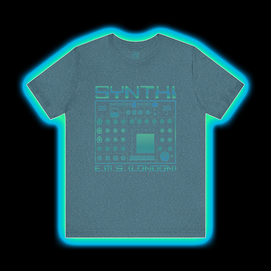EMS Synthi T-Shirt - AKS VCS3 Electronic Music Studios London by Vintage Voltage (CYAN PRINT) product image (1)