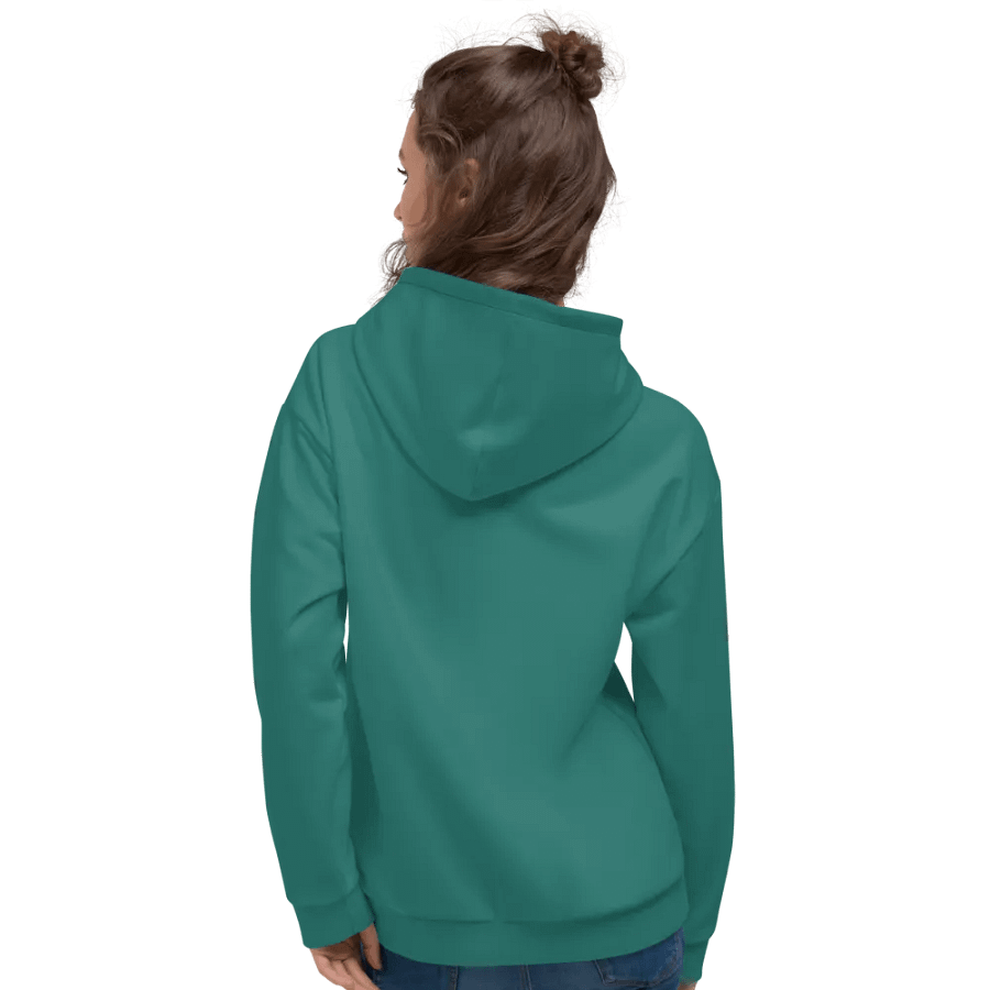 Plain Medium Teal Green True Summer Unisex Recycled Polyester Heavyweight Premium Hoodie by Treasure Pie product image (10)