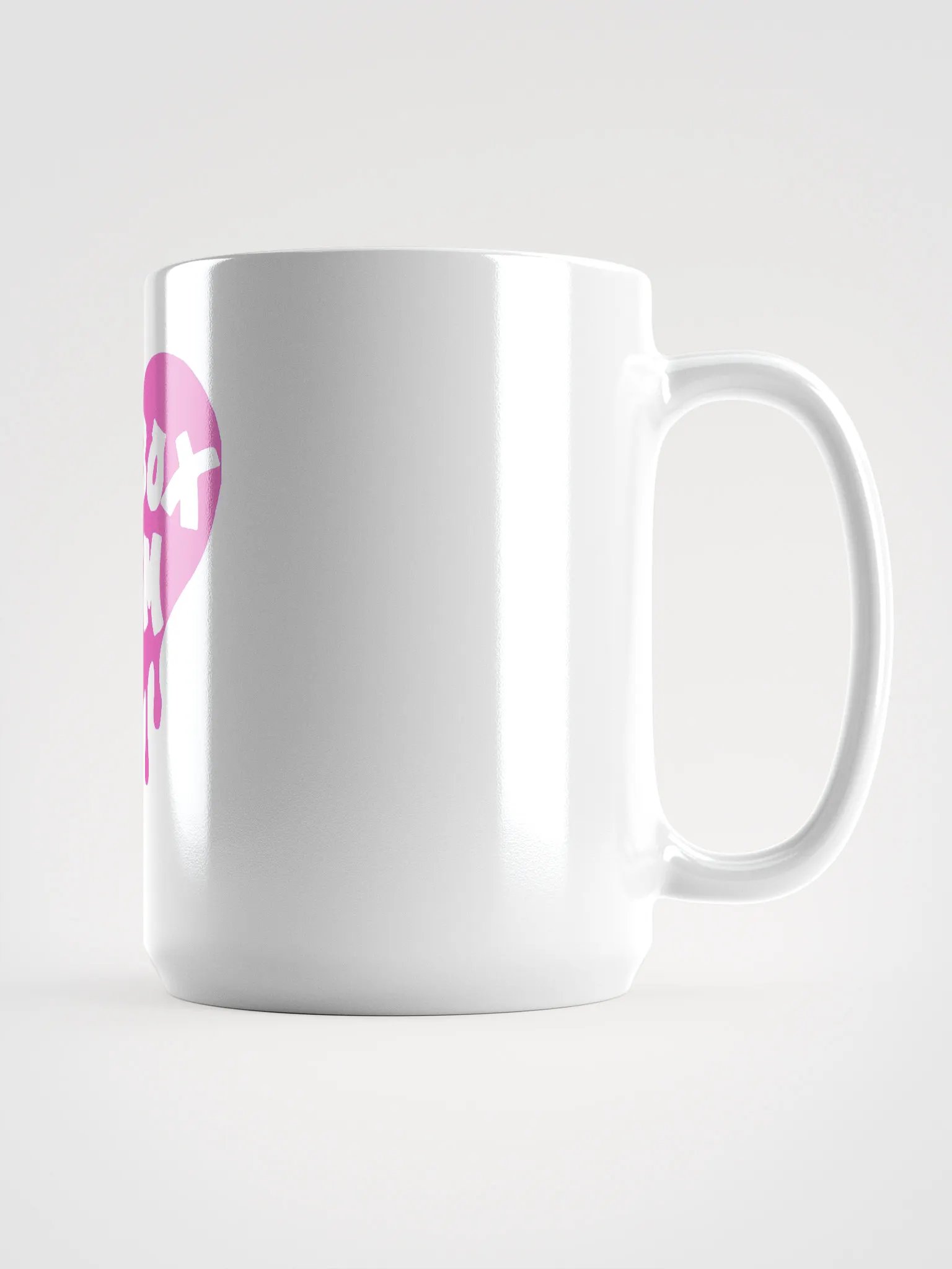 HOT BOX FAM TRANSPARENT BUBBLE GUM PINK LOGO COFFEE MUG product image (1)
