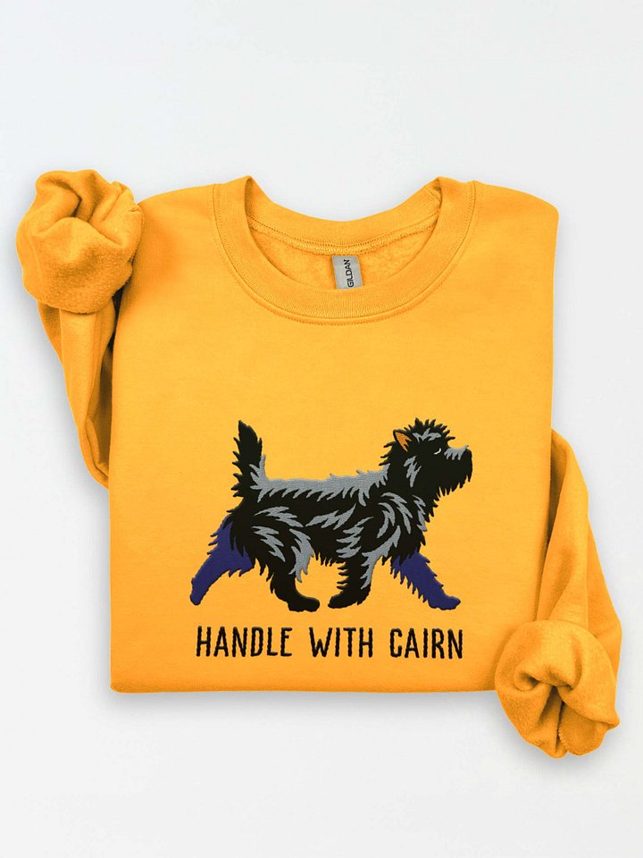 Handle with Cairn Sweatshirt (Embroidered) of a Cairn Terrier(Black) product image (1)