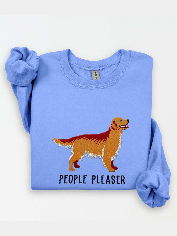 People Pleaser Sweatshirt (Embroidered) of a Golden Retriever product image (1)