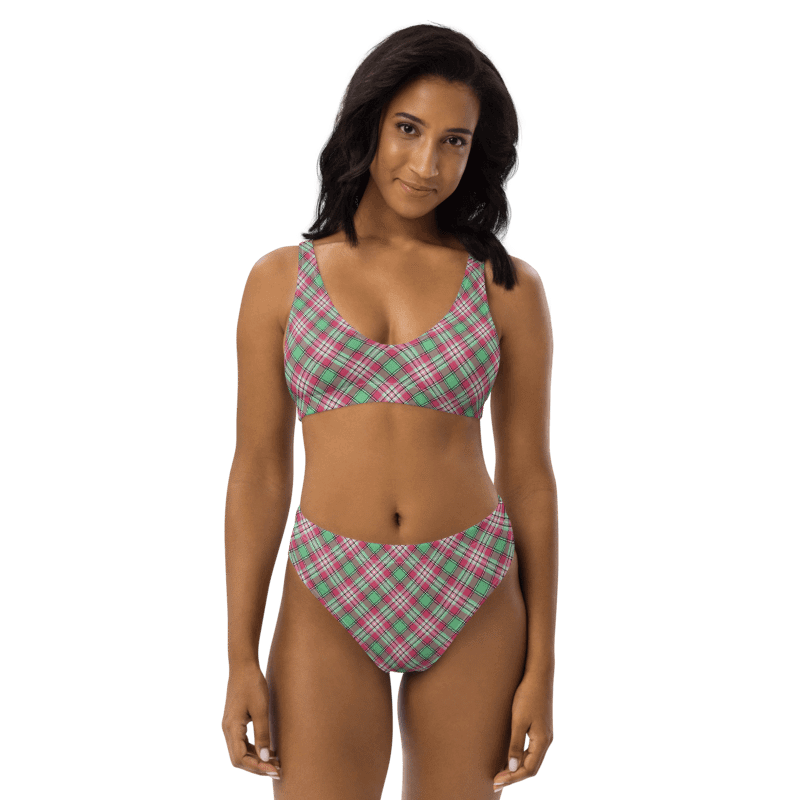 Mint Green and Pink Plaid Bikini product image (1)