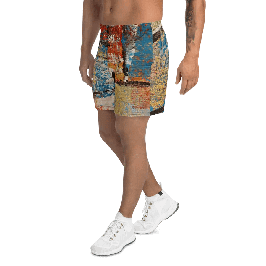 abstract original painting print on shorts product image (9)