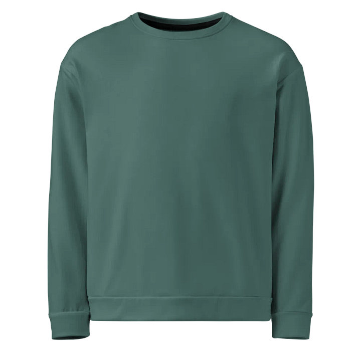 Plain Medium Dark Green Soft Summer Unisex Recycled Polyester Heavyweight Premium Sweatshirt by Treasure Pie product image (1)