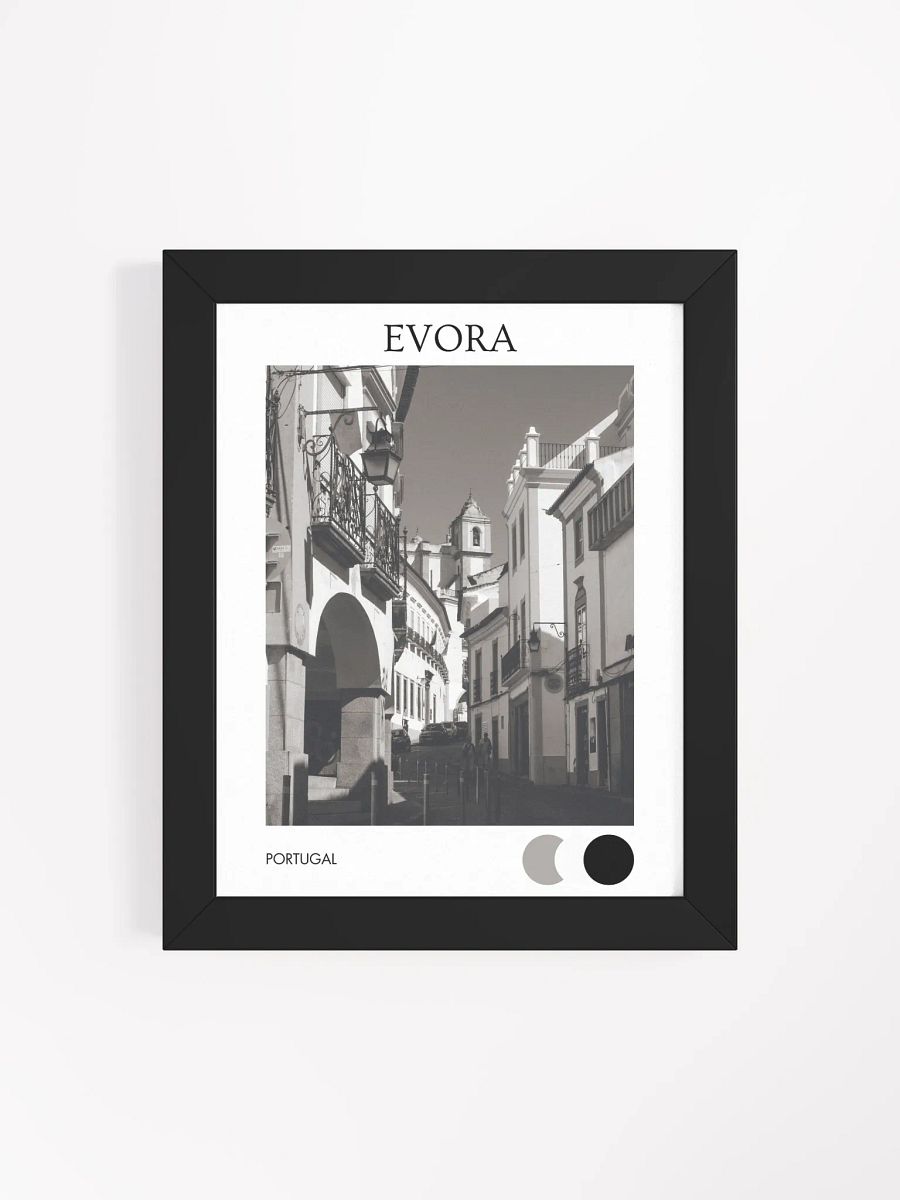 Streets of Evora - Black & White - Framed product image (4)