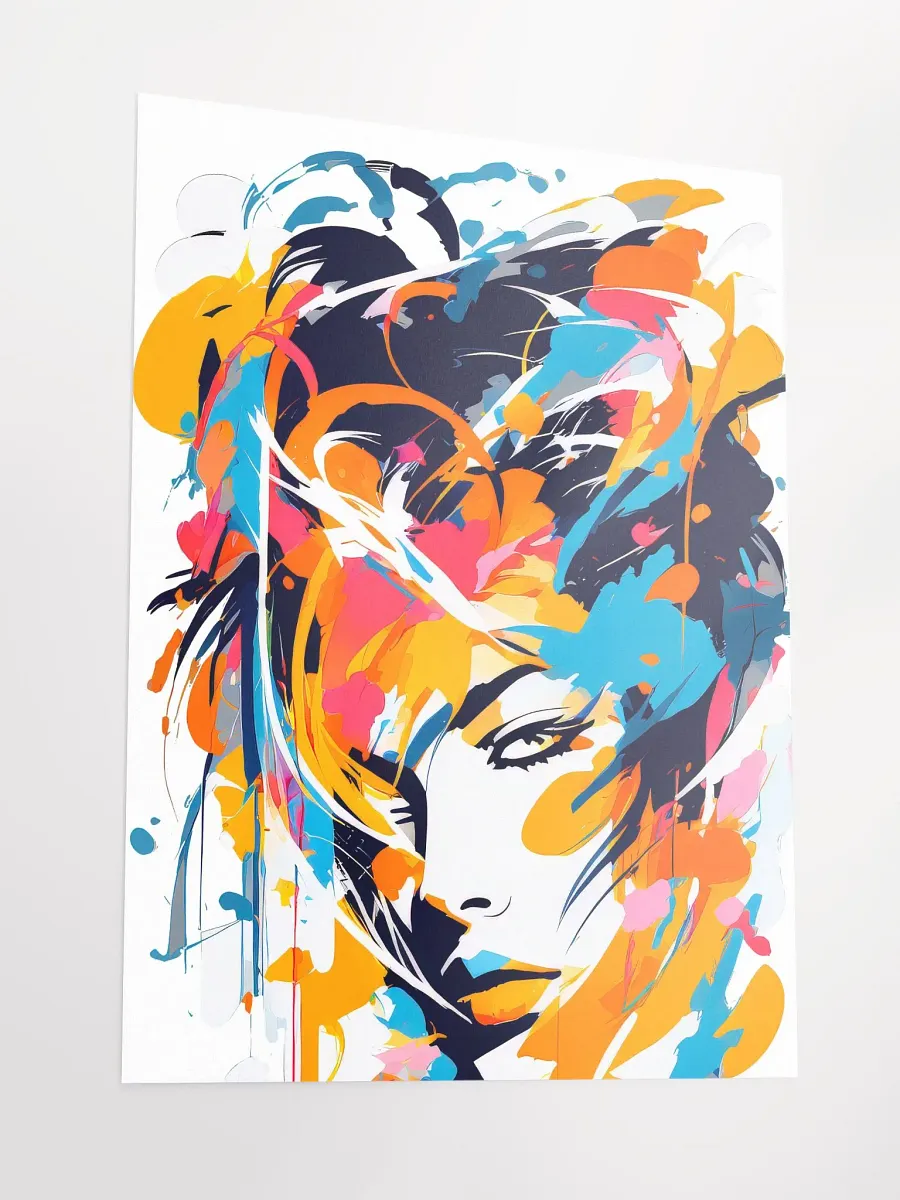 Abstract Woman v11 - Vintage Style Poster - Rocker Girl - Medium Size 18x24 Inches product image (3)