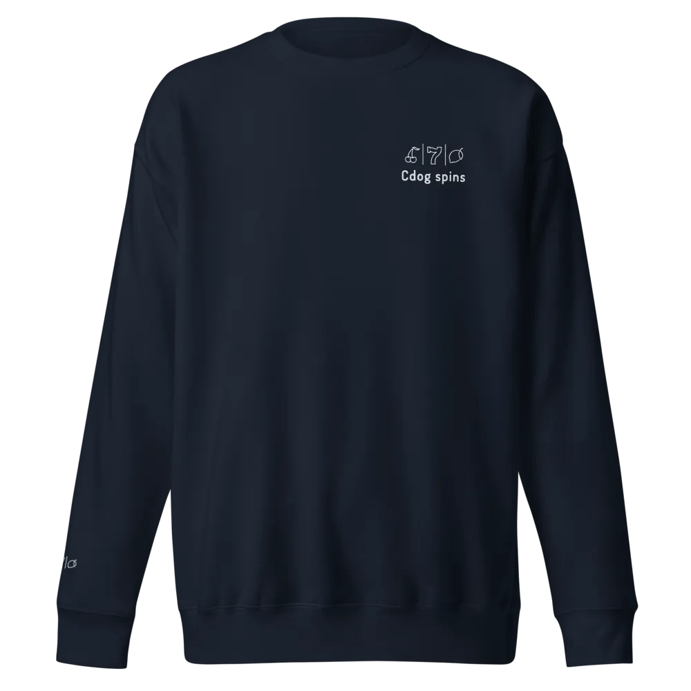 Cdog Spins Sweatshirt Embroided Navy Full Logo product image (1)